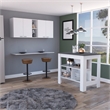 Pemberly Row 2 Piece Kitchen Set with Island and Wall Cabinet in White/Onyx