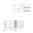 Pemberly Row 2 Piece Kitchen Set with Island and Wall Cabinet in White/Onyx