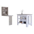 Pemberly Row 2 Piece Kitchen Set with Foldable Table in Multi-Color