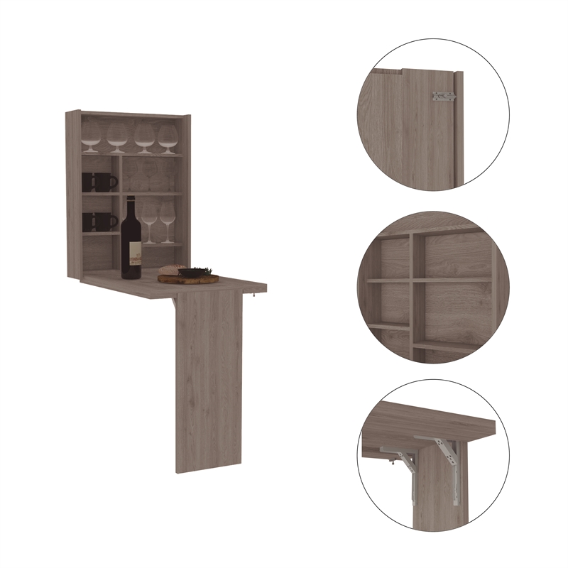 Pemberly Row 2 Piece Kitchen Set with Foldable Table in Multi-Color
