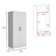 Pemberly Row 2 Piece Bedroom Set with Armoire and Dresser in White