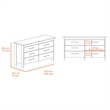 Pemberly Row 2 Piece Bedroom Set with Armoire and Dresser in White