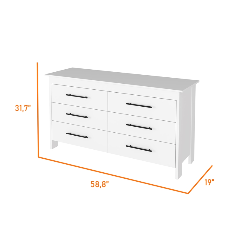 Pemberly Row 2 Piece Bedroom Set with Armoire and Dresser in White