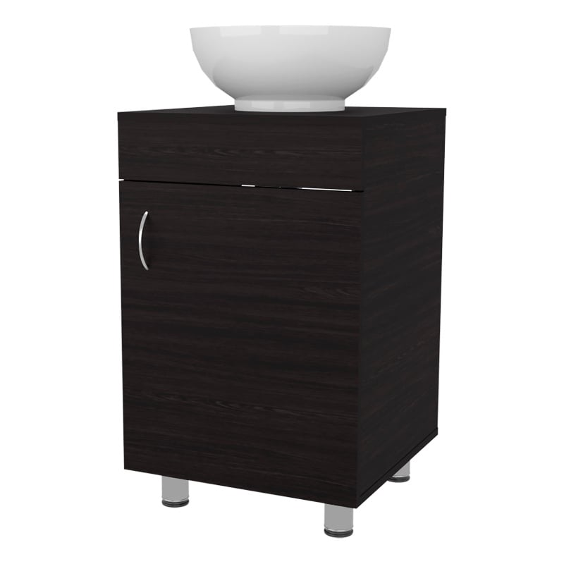 Pemberly Row Bathroom Vanity with Integrated Sink Engineered Wood in Wengue