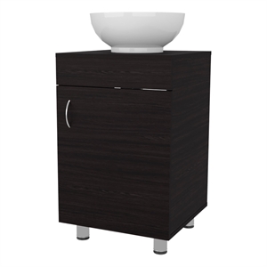 Pemberly Row Bathroom Vanity with Integrated Sink Engineered Wood in Wengue