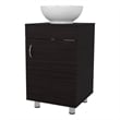 Pemberly Row Bathroom Vanity with Integrated Sink Engineered Wood in Wengue