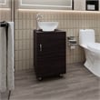 Pemberly Row Bathroom Vanity with Integrated Sink Engineered Wood in Wengue