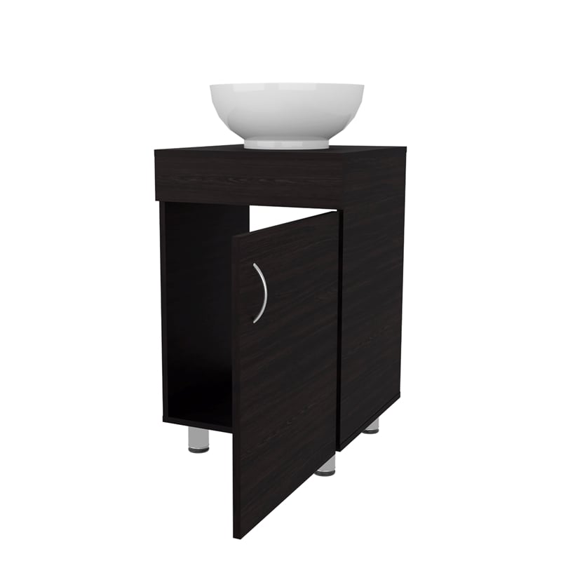 Pemberly Row Bathroom Vanity with Integrated Sink Engineered Wood in Wengue