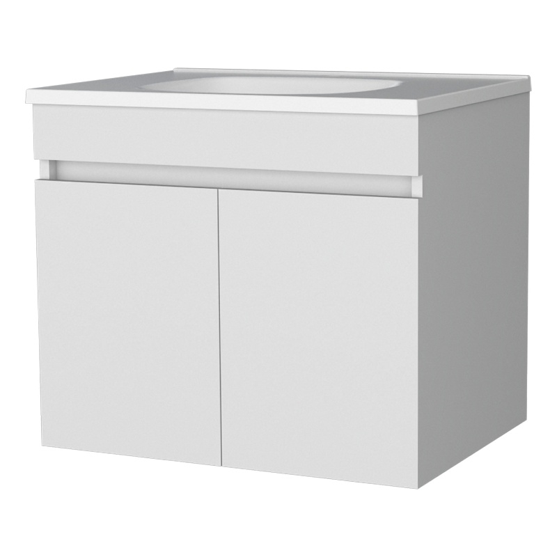 Pemberly Row Floating Vanity with 2 Doors Engineered Wood in White