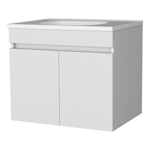 Pemberly Row Floating Vanity with 2 Doors Engineered Wood in White