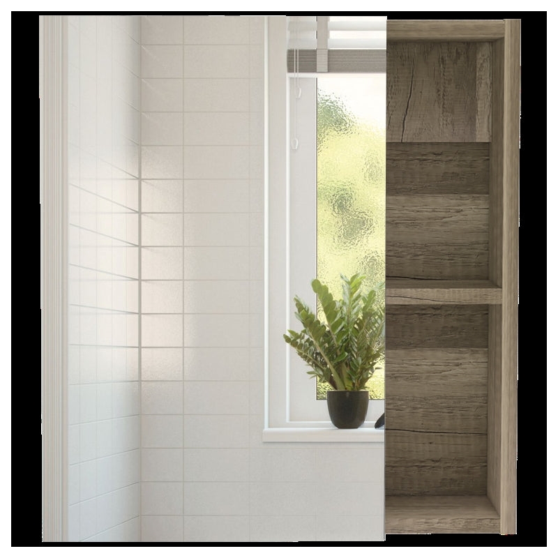 Pemberly Row 2 Piece Bathroom Set with Medicine Cabinet in Light Oak