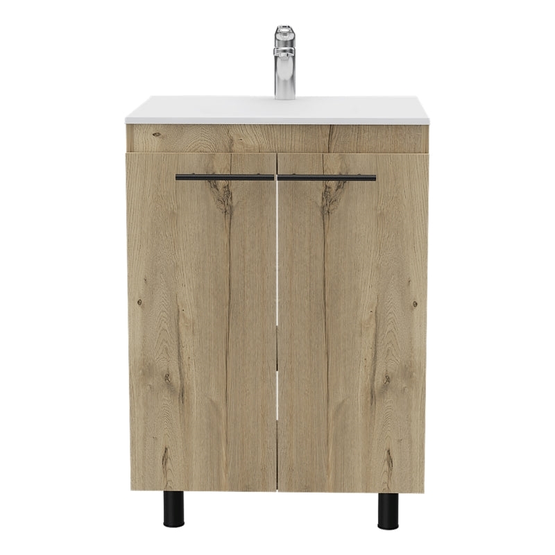 Pemberly Row 2 Piece Bathroom Set with Medicine Cabinet in Light Oak