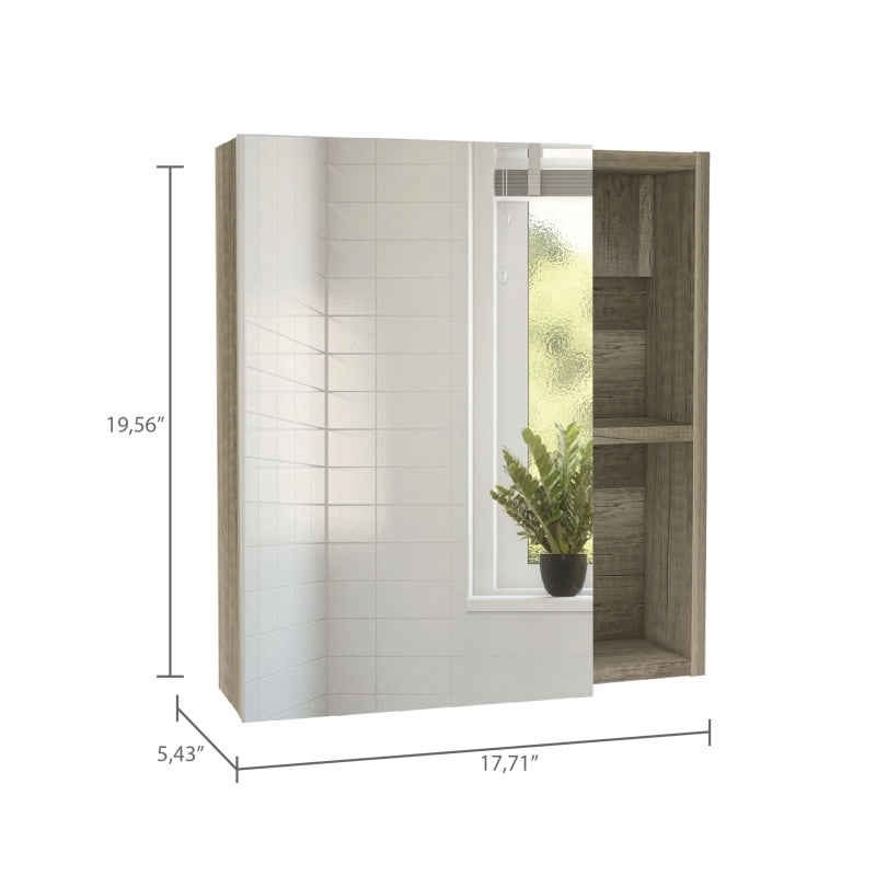 Pemberly Row 2 Piece Bathroom Set with Medicine Cabinet in Light Oak