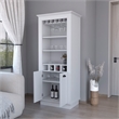 Pemberly Row Bar Cabinet with 5 Shelves Engineered Wood in White