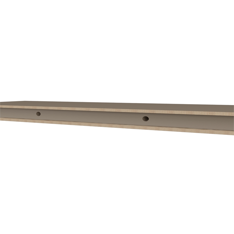Pemberly Row Floating Wall Shelf Set of 2 Engineered Wood in Taupe