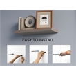 Pemberly Row Floating Wall Shelf Set of 2 Engineered Wood in Taupe