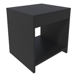 Pemberly Row Nightstand with Open Storage Engineered Wood in Black
