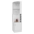 Pemberly Row Corner Bar Cabinet with Storage Engineered Wood in White