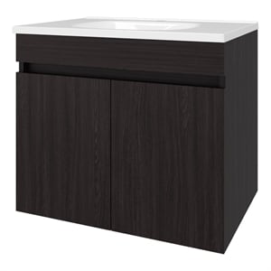 Pemberly Row Floating Vanity with 2 Doors Engineered Wood in Wengue
