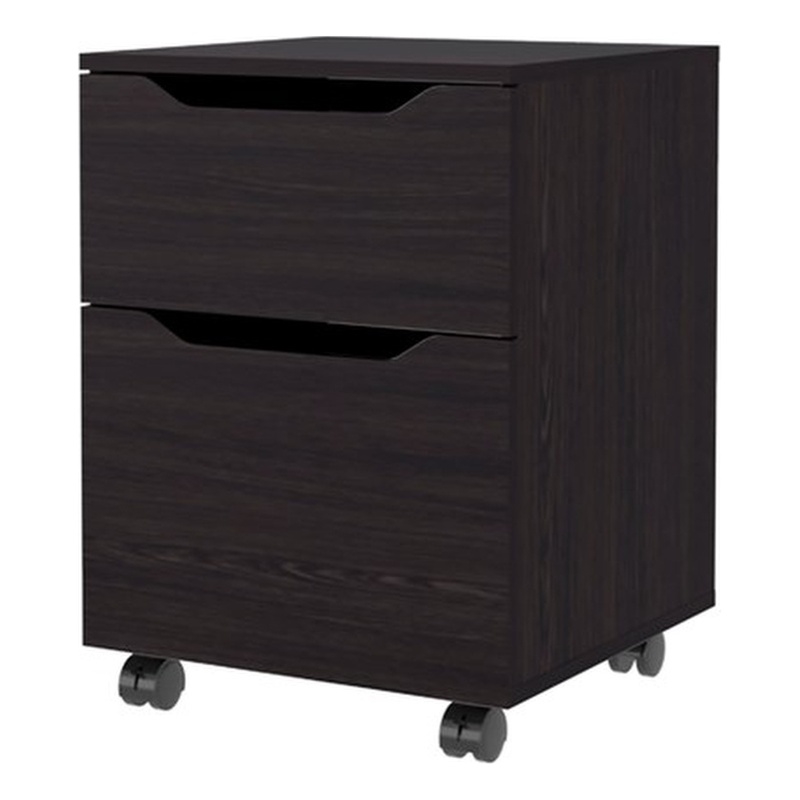 Pemberly Row Nightstand with 1 Door and 1 Drawer Engineered Wood in Wengue