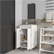 Pemberly Row Bathroom Cabinet with 2 Doors and Mirror in White