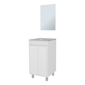 Pemberly Row Bathroom Cabinet with 2 Doors and Mirror in White