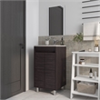 Pemberly Row Bathroom Cabinet with 2 Doors and Mirror in Wengue