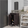 Pemberly Row Bathroom Cabinet with 2 Doors and Mirror in Wengue