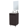 Pemberly Row Bathroom Cabinet with 2 Doors and Mirror in Wengue