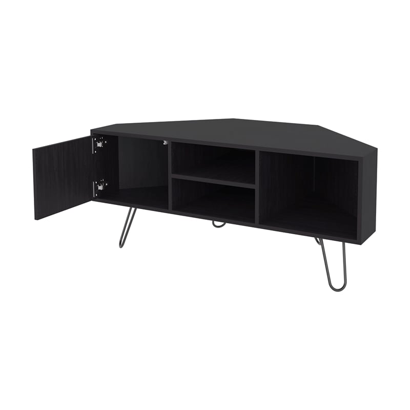 Pemberly Row 65 Inch TV Stand with Door and Open Storage in Wengue