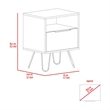 Pemberly Row Set of 2 Nightstands with Metal Legs Engineered Wood in Brown