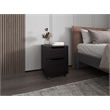 Pemberly Row Set of 2 Nightstands with Drawer and Shelf in Wenge