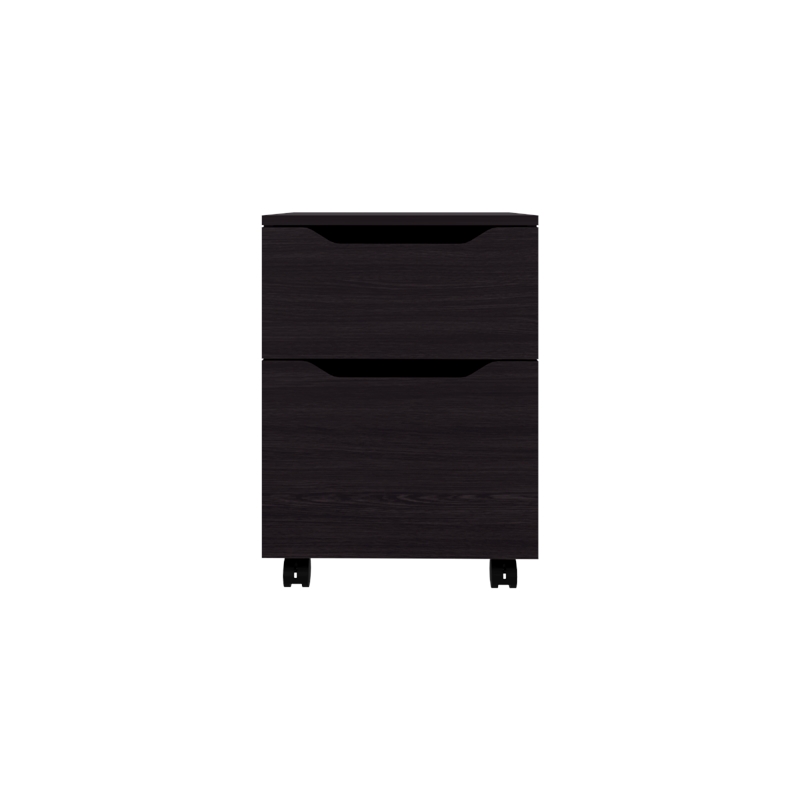 Pemberly Row Set of 2 Nightstands with Drawer and Shelf in Wenge