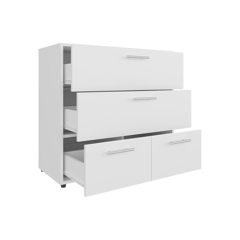 Pemberly Row Set of 2 Dressers with 4 Drawers Engineered Wood in White
