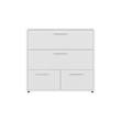 Pemberly Row Set of 2 Dressers with 4 Drawers Engineered Wood in White