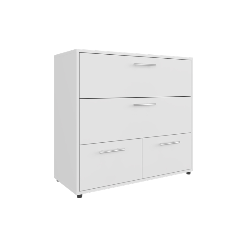 Pemberly Row Set of 2 Dressers with 4 Drawers Engineered Wood in White