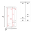 Pemberly Row Wardrobe with 2 Doors and Drawer in Matt Grey/Natural Oak