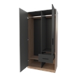 Pemberly Row Wardrobe with 2 Doors and Drawer in Matt Grey/Natural Oak