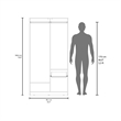 Pemberly Row Wardrobe with 2 Doors and Drawer in Matt Grey/Natural Oak