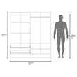 Pemberly Row Wardrobe with 4 Doors and 2 Mirror Panels in White