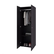 Pemberly Row Tall Wardrobe with 2 Doors and 4 Shelves in Wenge