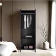 Pemberly Row Tall Wardrobe with 2 Doors and 4 Shelves in Wenge