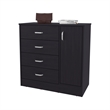 Pemberly Row 4 Drawer Bedroom Dresser with Side Cabinet in Wenge