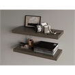 Pemberly Row Floating Wall Shelf Set of 2 Engineered Wood in Smokey Oak