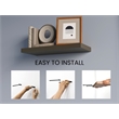 Pemberly Row Floating Wall Shelf Set of 2 Engineered Wood in Smokey Oak