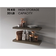Pemberly Row Floating Wall Shelf Set of 2 Engineered Wood in Smokey Oak