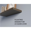 Pemberly Row Floating Wall Shelf Set of 2 Engineered Wood in Smokey Oak