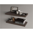 Pemberly Row Floating Wall Shelf Set of 2 Engineered Wood in Sienna Oak