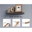 Pemberly Row Floating Wall Shelf Set of 2 Engineered Wood in Sienna Oak