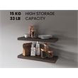 Pemberly Row Floating Wall Shelf Set of 2 Engineered Wood in Sienna Oak